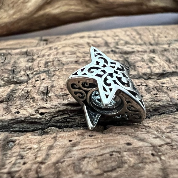 New Authentic CHAMILIA Stargazing Pierced Filigree Star Charm Celestial 925 Bead - Picture 3 of 6